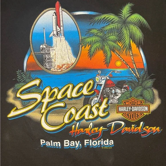 Harley Davidson I Got Mine mens black tee shirt size M/L space coast Palm bay FL - Picture 3 of 4